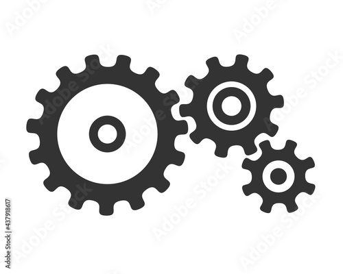 Simple three gears icon