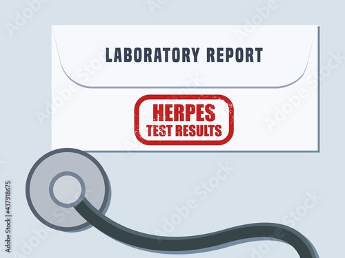 Herpes test results health concept