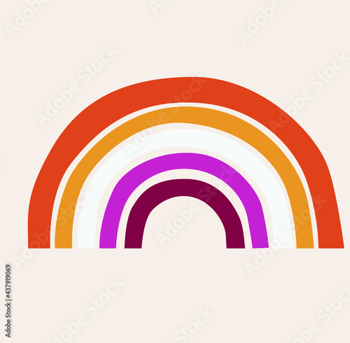 Lesbian vector icon on the beige isolated background. Pride LGBTQ month. 