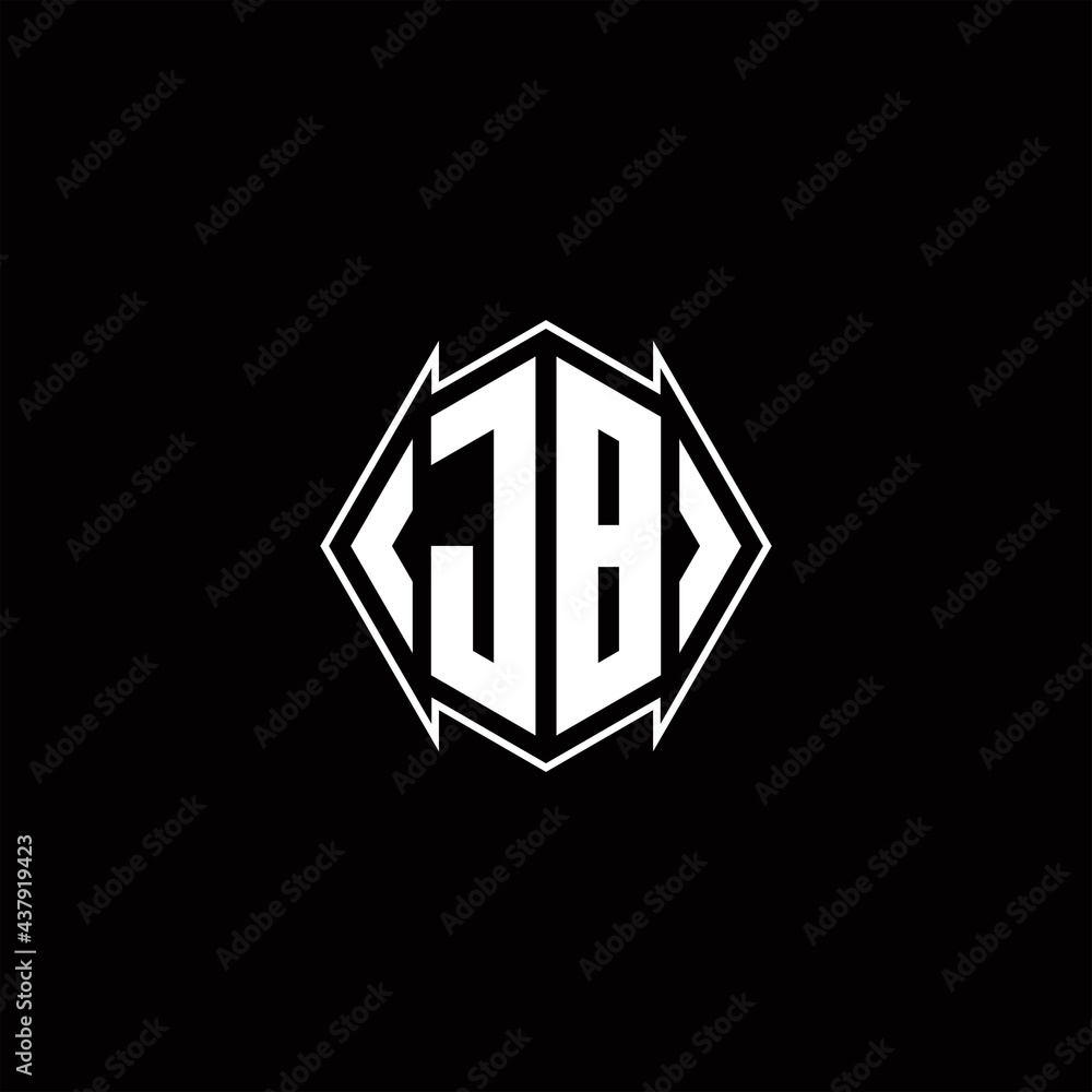 JB Logo monogram with shield shape designs template JB Logo monogram with shield shape designs template