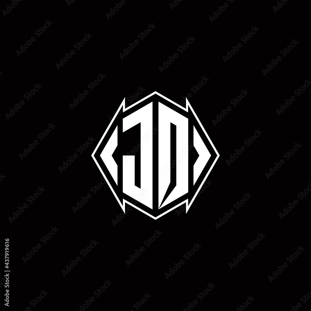 JQ Logo monogram with shield shape designs template JQ Logo monogram with shield shape designs template