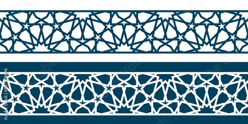Geometric Islamic horizontal Seamless Patterns