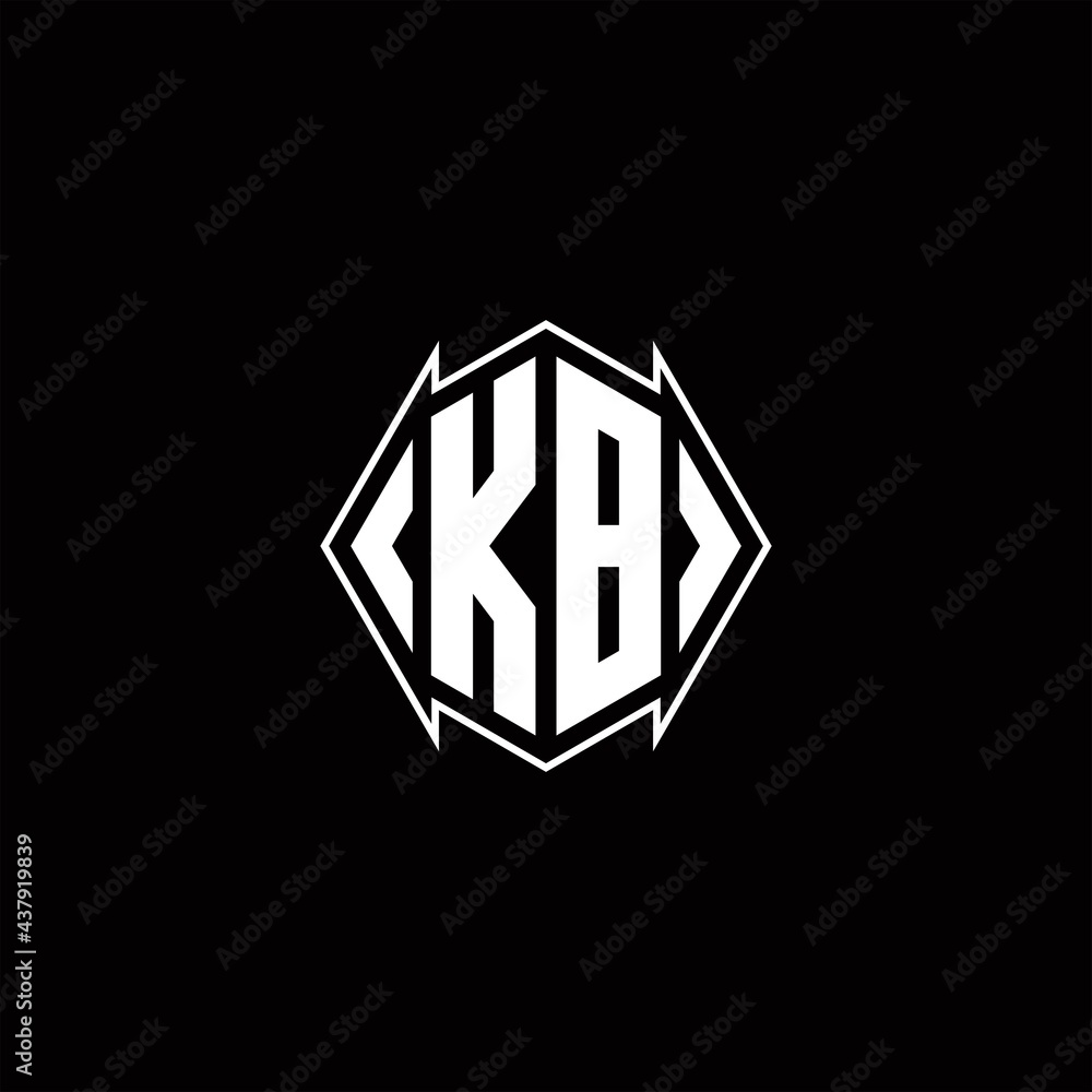 KB Logo monogram with shield shape designs template KB Logo monogram with shield shape designs template