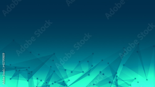 Abstract technology and science polygonal space low poly dark background Tone blue with connecting dots and lines.