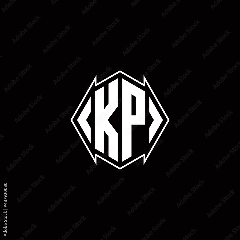 KP Logo monogram with shield shape designs template KP Logo monogram with shield shape designs template
