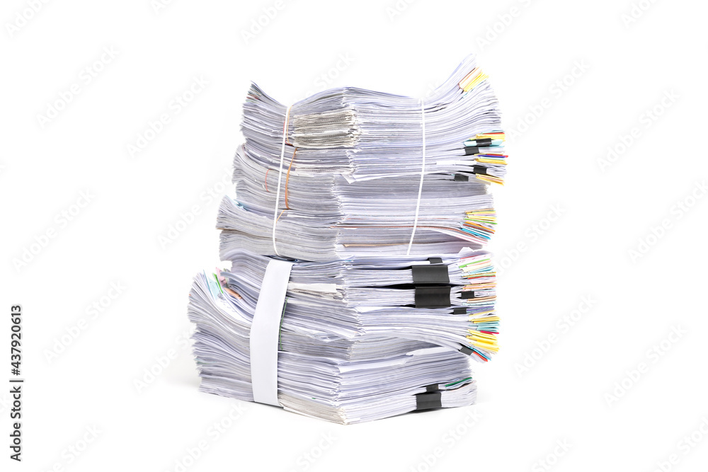 Stack of Documents isolated on white background