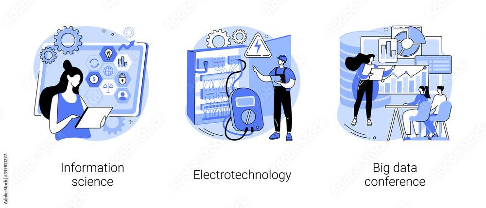 Scientific research abstract concept vector illustrations. Scientific research abstract concept vector illustrations.