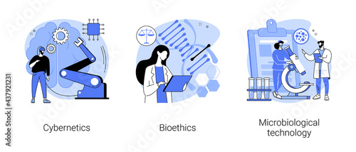 Biological science abstract concept vector illustrations.