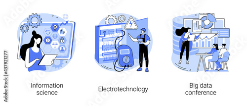 Scientific research abstract concept vector illustrations.