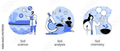 Soil properties abstract concept vector illustrations.