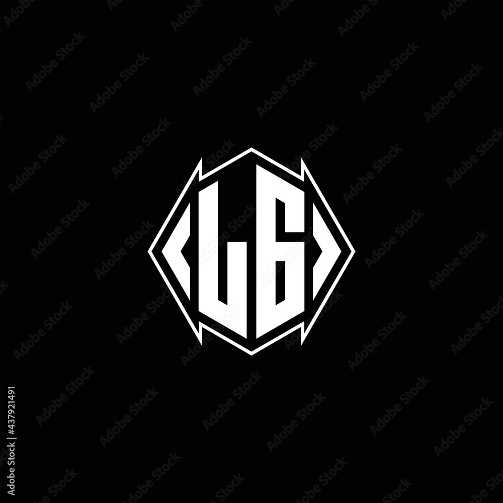 LG Logo monogram with shield shape designs template LG Logo monogram with shield shape designs template