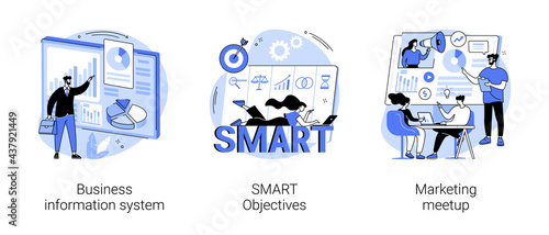Business enterprise management abstract concept vector illustrations.