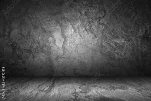 Black Cement concrete wall texture abstract. Interior material construction blank for old backdrop building. Retro wallpaper grunge background. 
