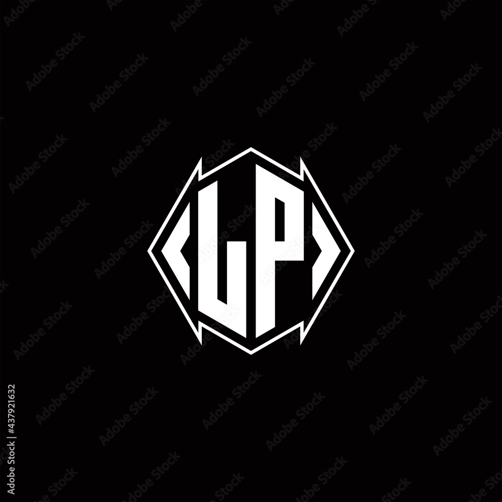 LP Logo monogram with shield shape designs template LP Logo monogram with shield shape designs template
