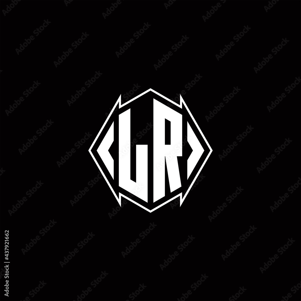 LR Logo monogram with shield shape designs template LR Logo monogram with shield shape designs template