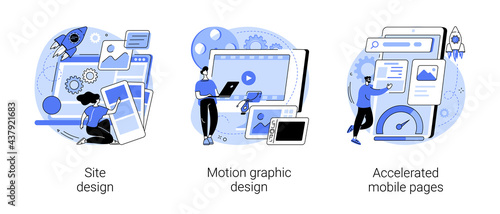 Web development company abstract concept vector illustrations.