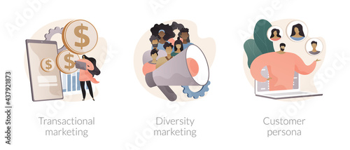 Marketing strategies abstract concept vector illustrations.