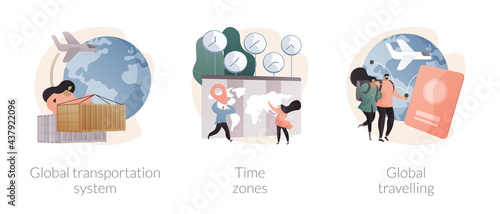 International business coordination abstract concept vector illustrations.