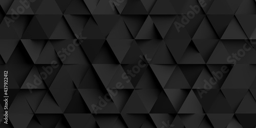 Fototapeta Random shifted rotated black triangles background wallpaper