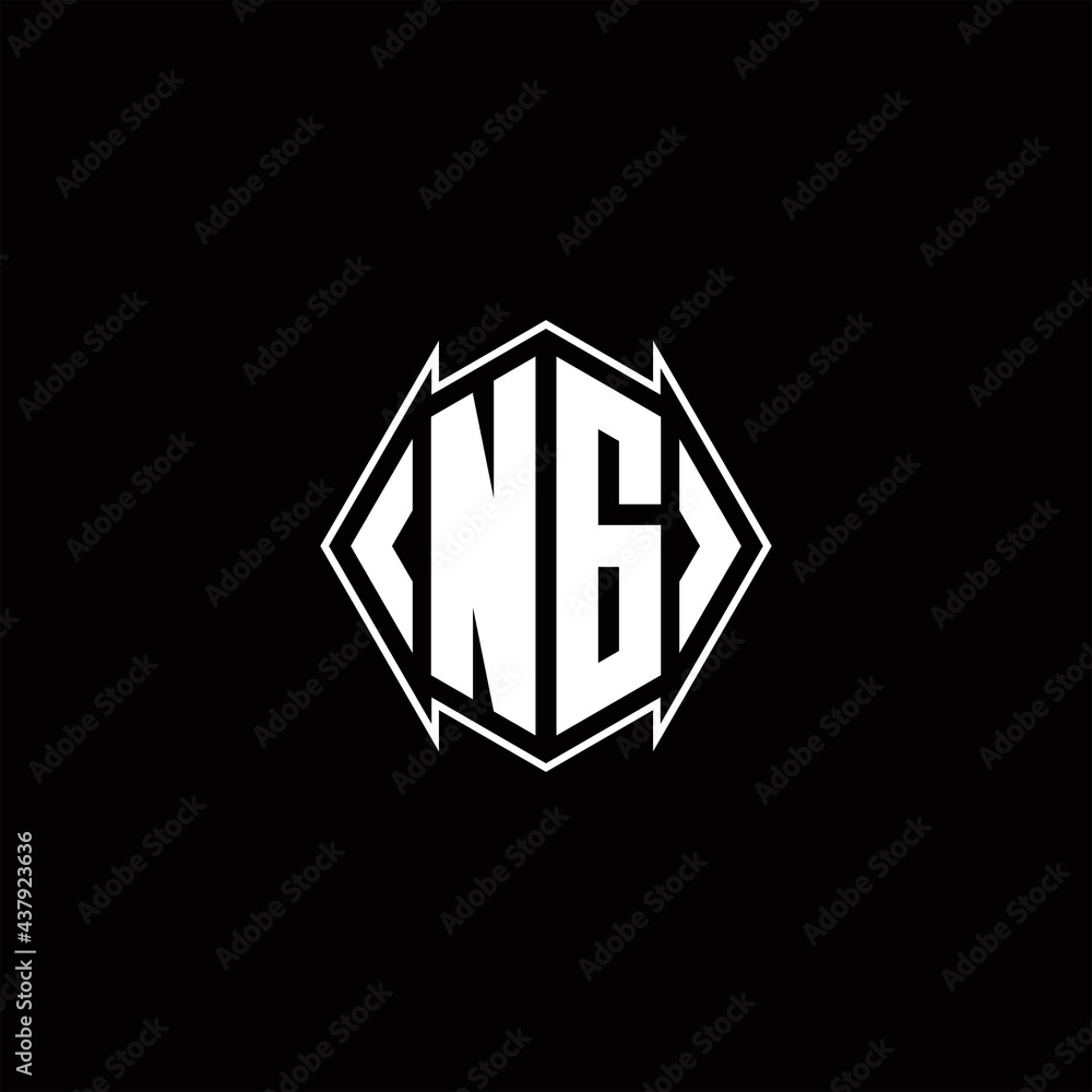 NG Logo monogram with shield shape designs template NG Logo monogram with shield shape designs template