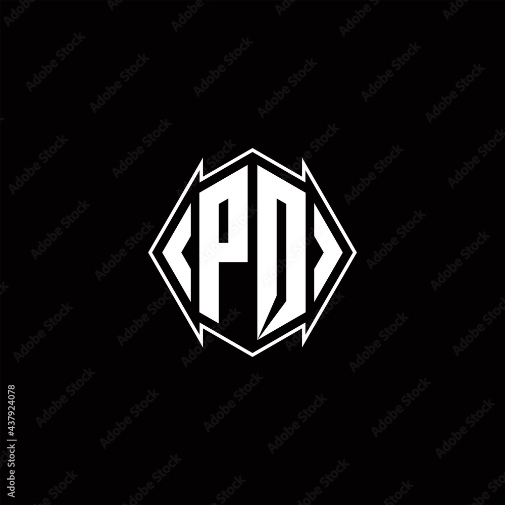 PQ Logo monogram with shield shape designs template PQ Logo monogram with shield shape designs template