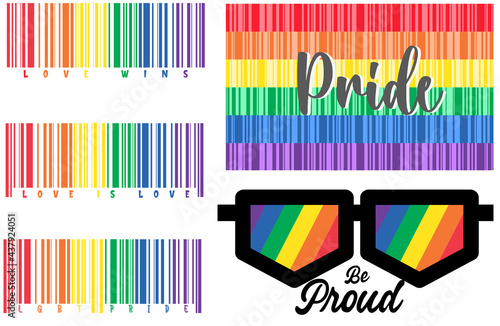 lgbt barcode pride flag  and lgbq glass