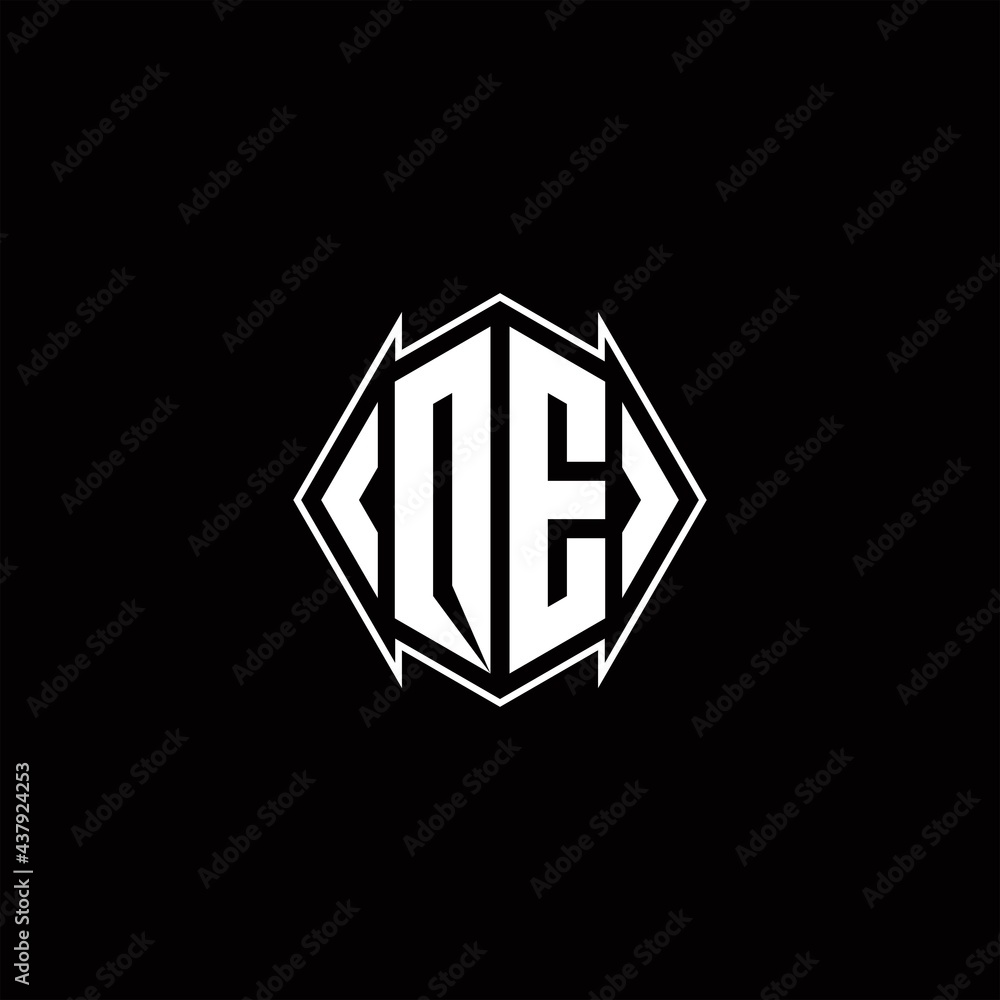 QE Logo monogram with shield shape designs template QE Logo monogram with shield shape designs template