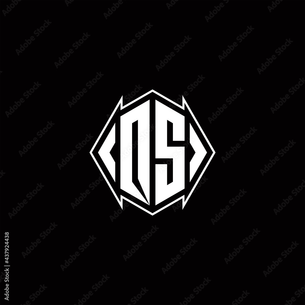 QS Logo monogram with shield shape designs template QS Logo monogram with shield shape designs template