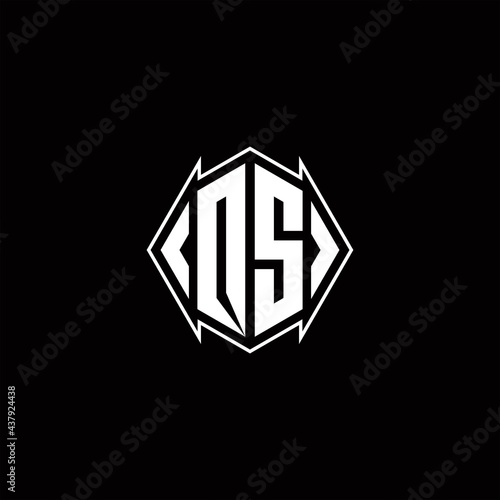 QS Logo monogram with shield shape designs template