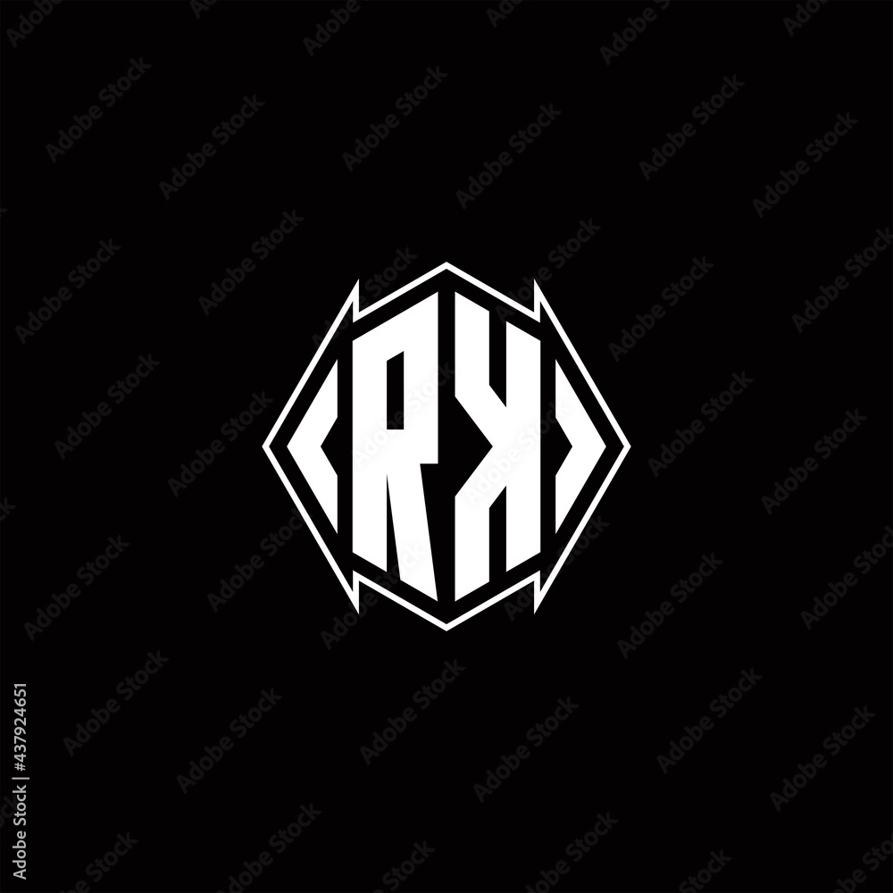 RK Logo monogram with shield shape designs template RK Logo monogram with shield shape designs template