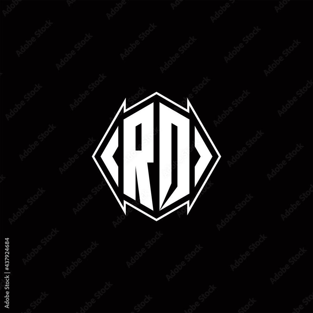 RQ Logo monogram with shield shape designs template RQ Logo monogram with shield shape designs template