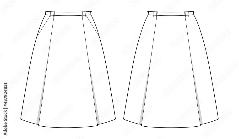 A line skirt drawing outlet