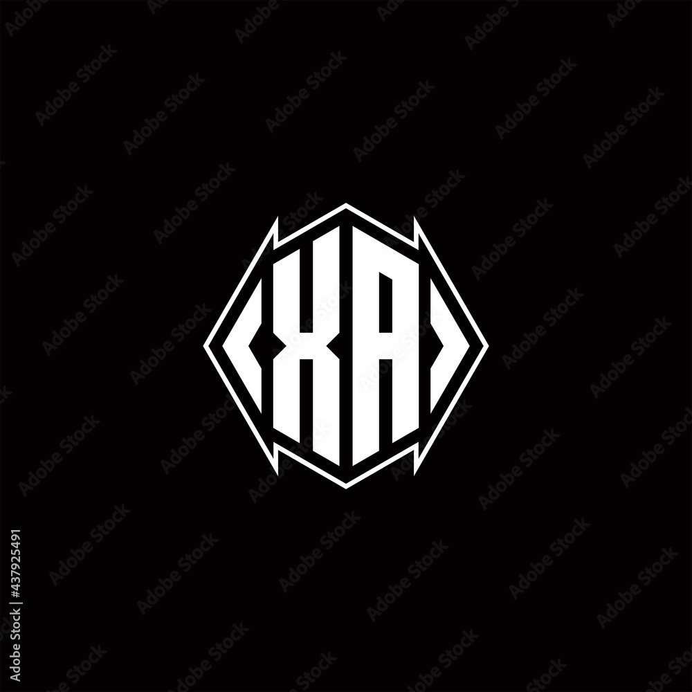 XA Logo monogram with shield shape designs template XA Logo monogram with shield shape designs template