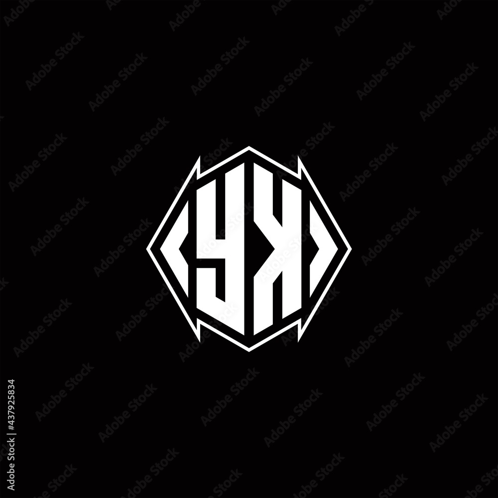 YK Logo monogram with shield shape designs template YK Logo monogram with shield shape designs template