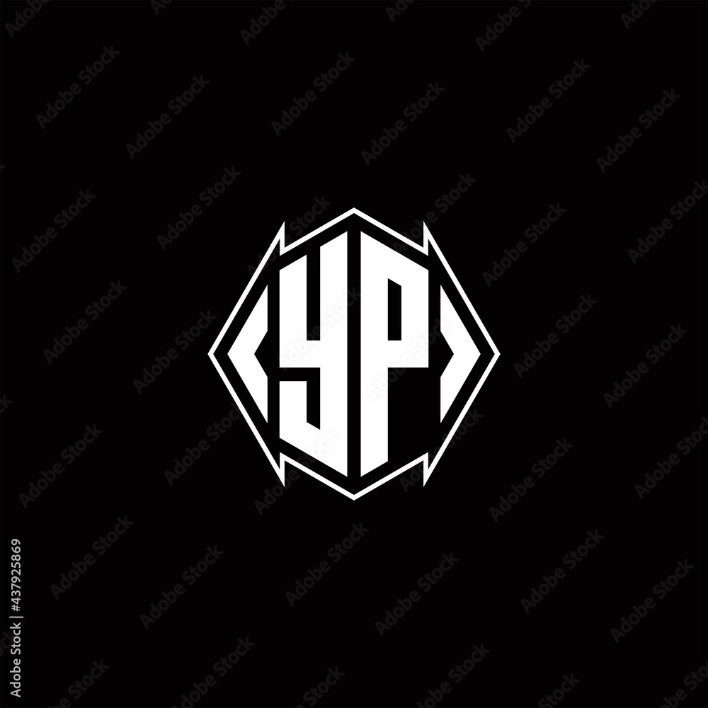 YP Logo monogram with shield shape designs template YP Logo monogram with shield shape designs template
