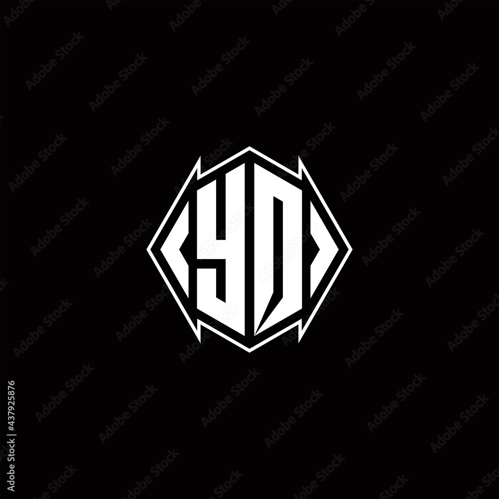 Fototapeta premium YQ Logo monogram with shield shape designs template
