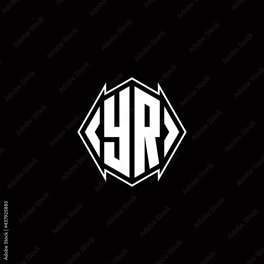 YR Logo monogram with shield shape designs template YR Logo monogram with shield shape designs template