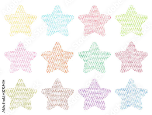 Colourful stars / Coloured pencils / Vector カラフルな星 色鉛筆