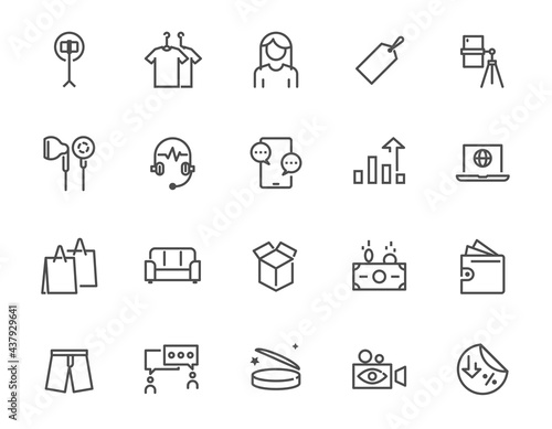 Sell online thin line icon