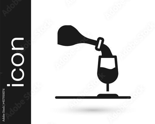 Black Wine tasting, degustation icon isolated on white background. Sommelier. Smells of wine. Vector
