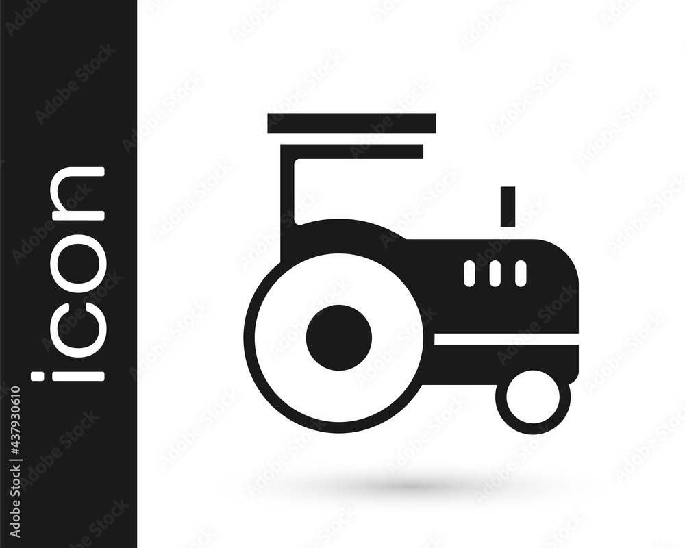 Black Tractor icon isolated on white background. Vector Black Tractor icon isolated on white background. Vector
