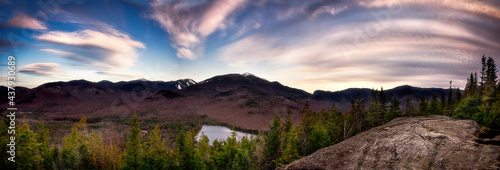 Konstfotografi Panorama of the Adirondack high peaks and Heart Lake from Mount Jo