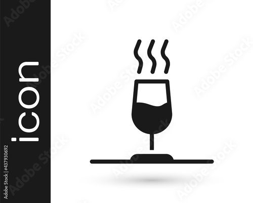 Black Wine tasting, degustation icon isolated on white background. Sommelier. Smells of wine. Vector