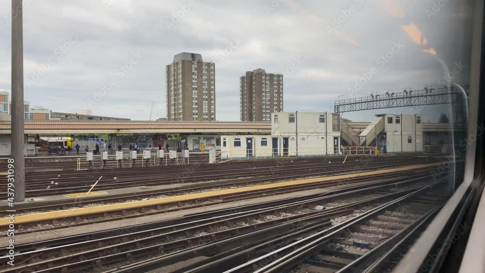 Video out of train window as it approaches a station. Video out of train window as it approaches a station.