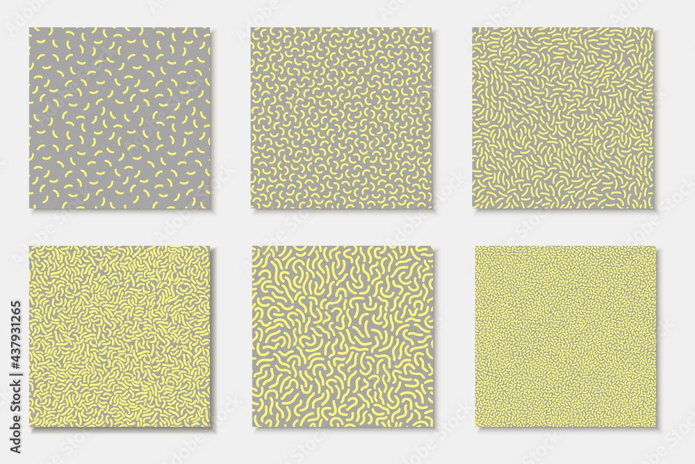 Fototapeta premium Collection of trendy vector seamless patterns. Abstract stylish backgrounds, posters, cards. Mosaic fashion textures