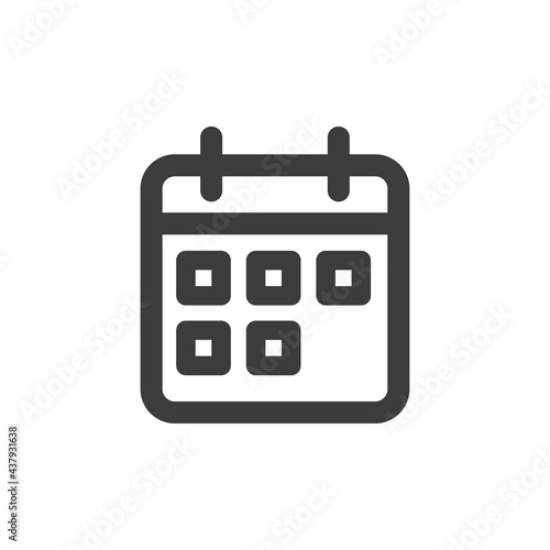 Calendar vector icon with white background