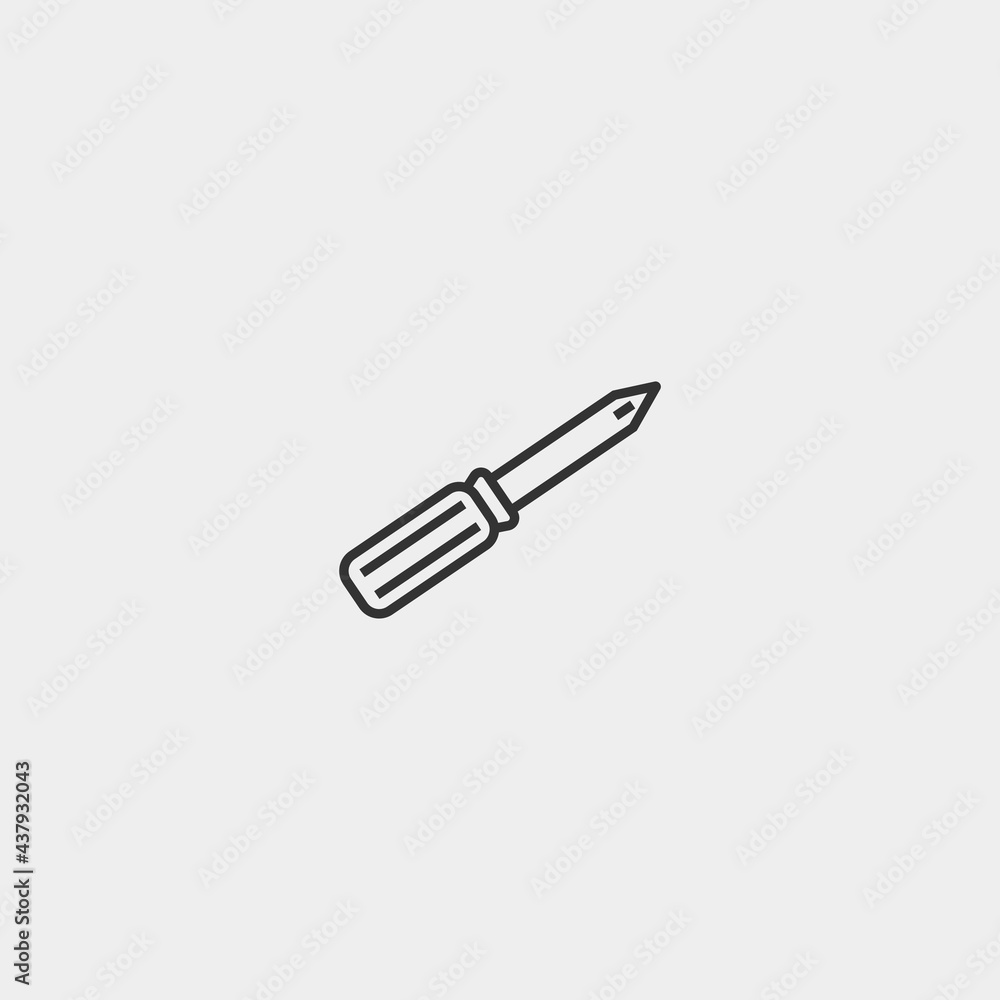 Screwdriver vector icon illustration sign Screwdriver vector icon illustration sign