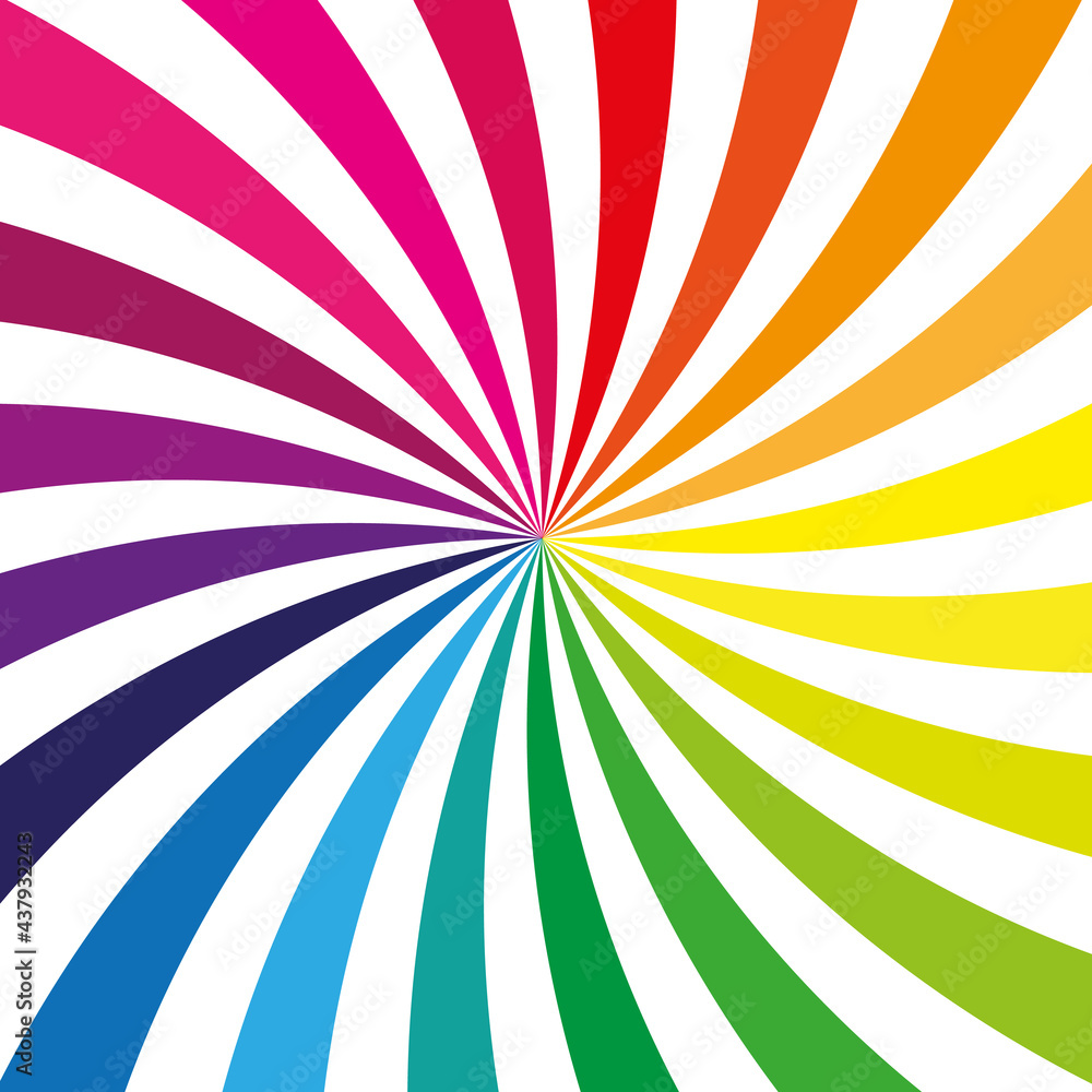 Fototapeta premium background of rainbow colored rays on white