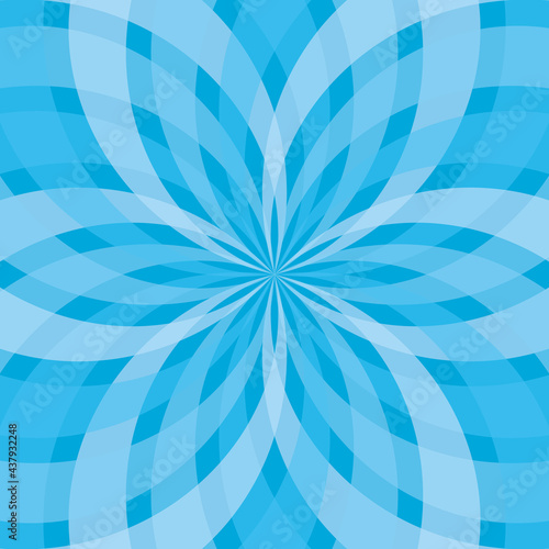 background of blue curved starburst rays  second layer mirrored