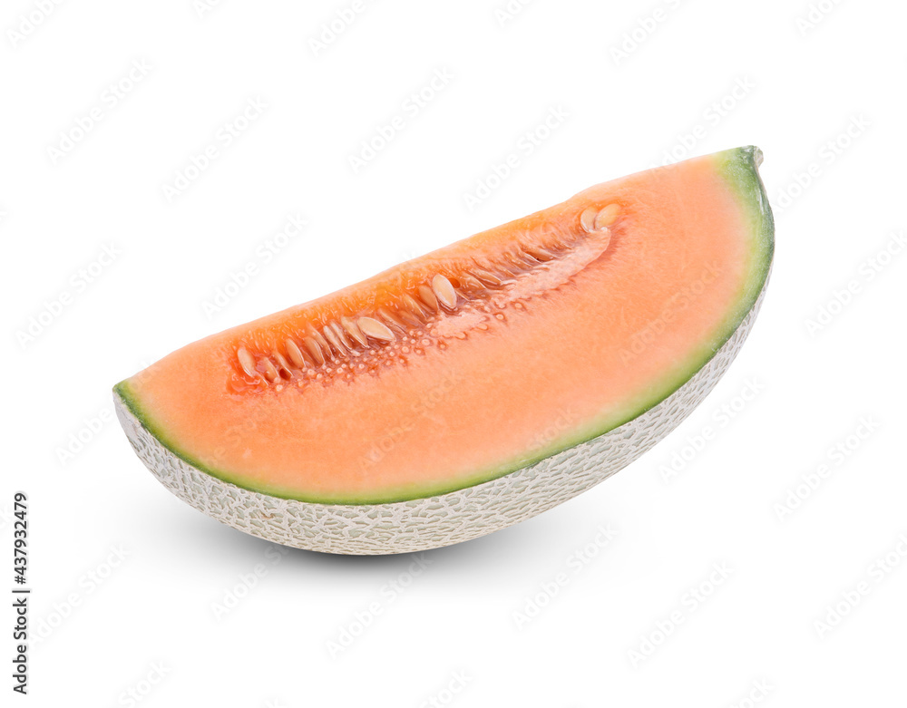 Rip cantaloupe isolated on white background Rip cantaloupe isolated on white background